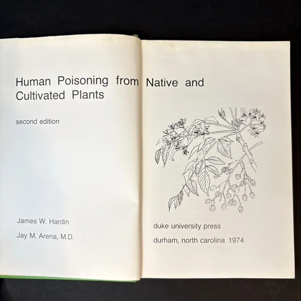 Human Poisoning by Native and Cultivated Plants by James Hardin 1974 HB